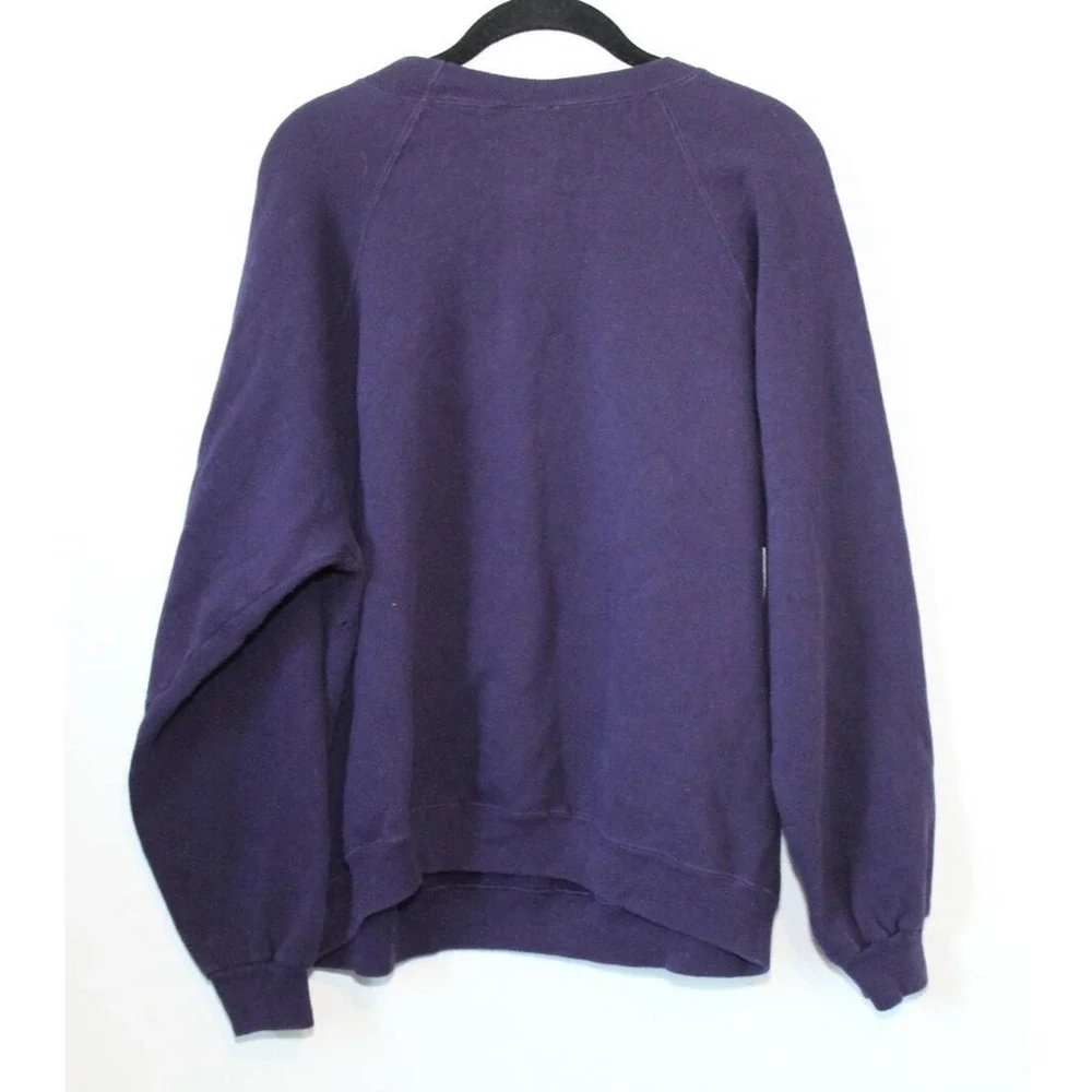 Vintage 1996 Marvin the Martian x Looney Tunes Crew Sweatshirt Purple XL H12289 - Picture 8 of 10
